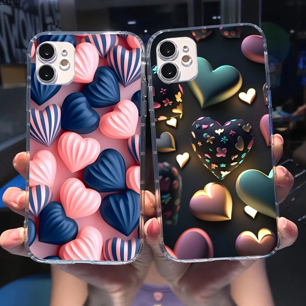 Чехол для мобильного телефона Y2K Glowing Love Hearts iPhone 16 15 14 13 12 11 X XR XS 8 Pro Max Plus