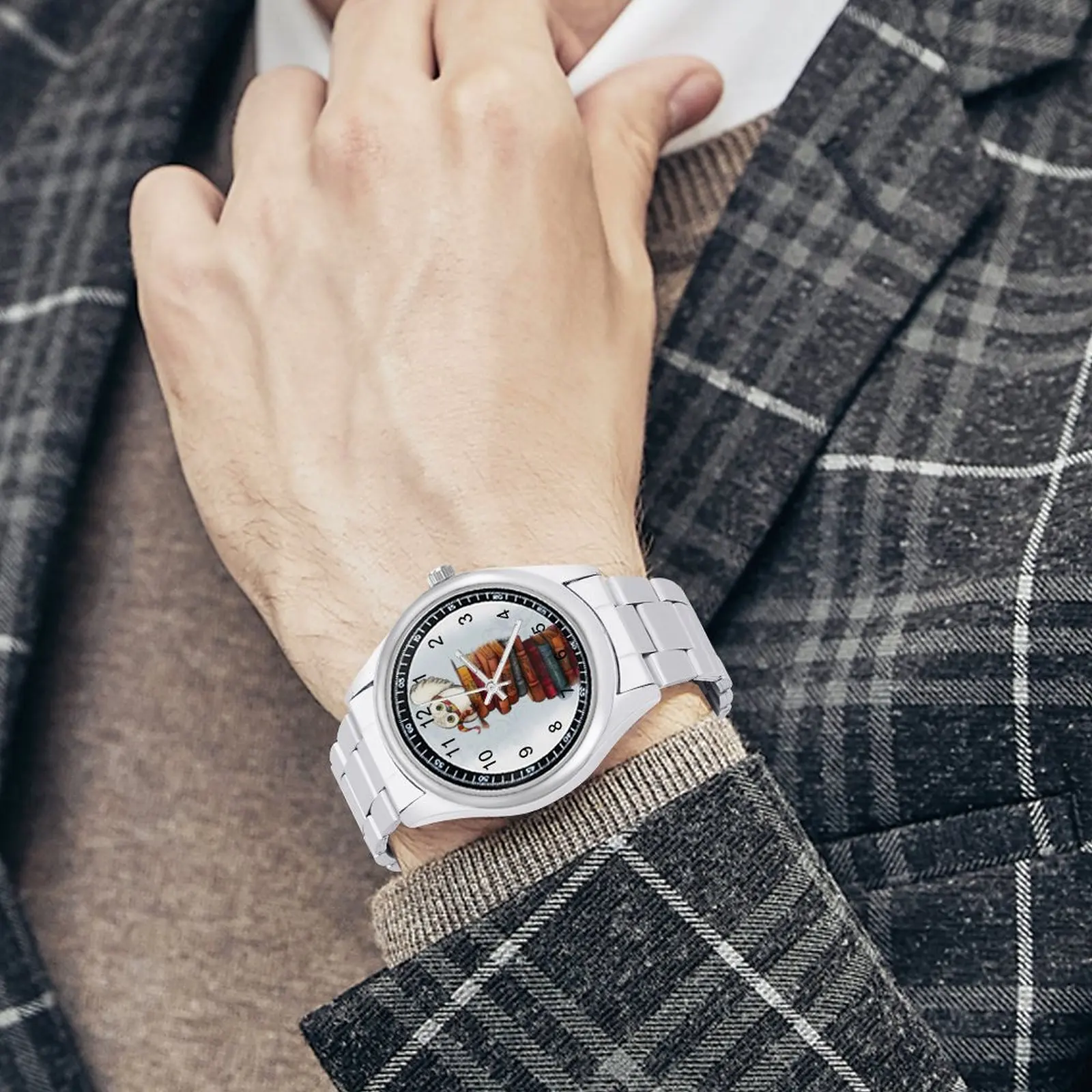 Hedwig Сова кварцевые часы животные из нержавеющей стали фото наручные для девушек