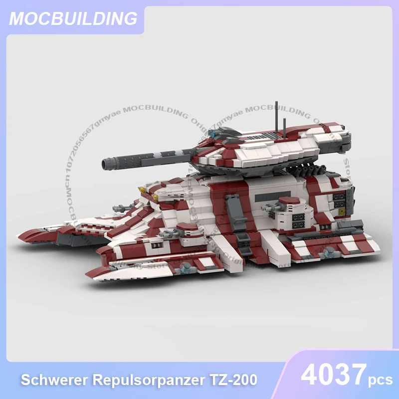 Фото Тяжелый репульсорный танк TZ-20, модель MOC, строительные блоки, кирпичики для самостоятельной сборки, космическая коллекция, креативные игрушки, подарки, 4037 деталей. №1