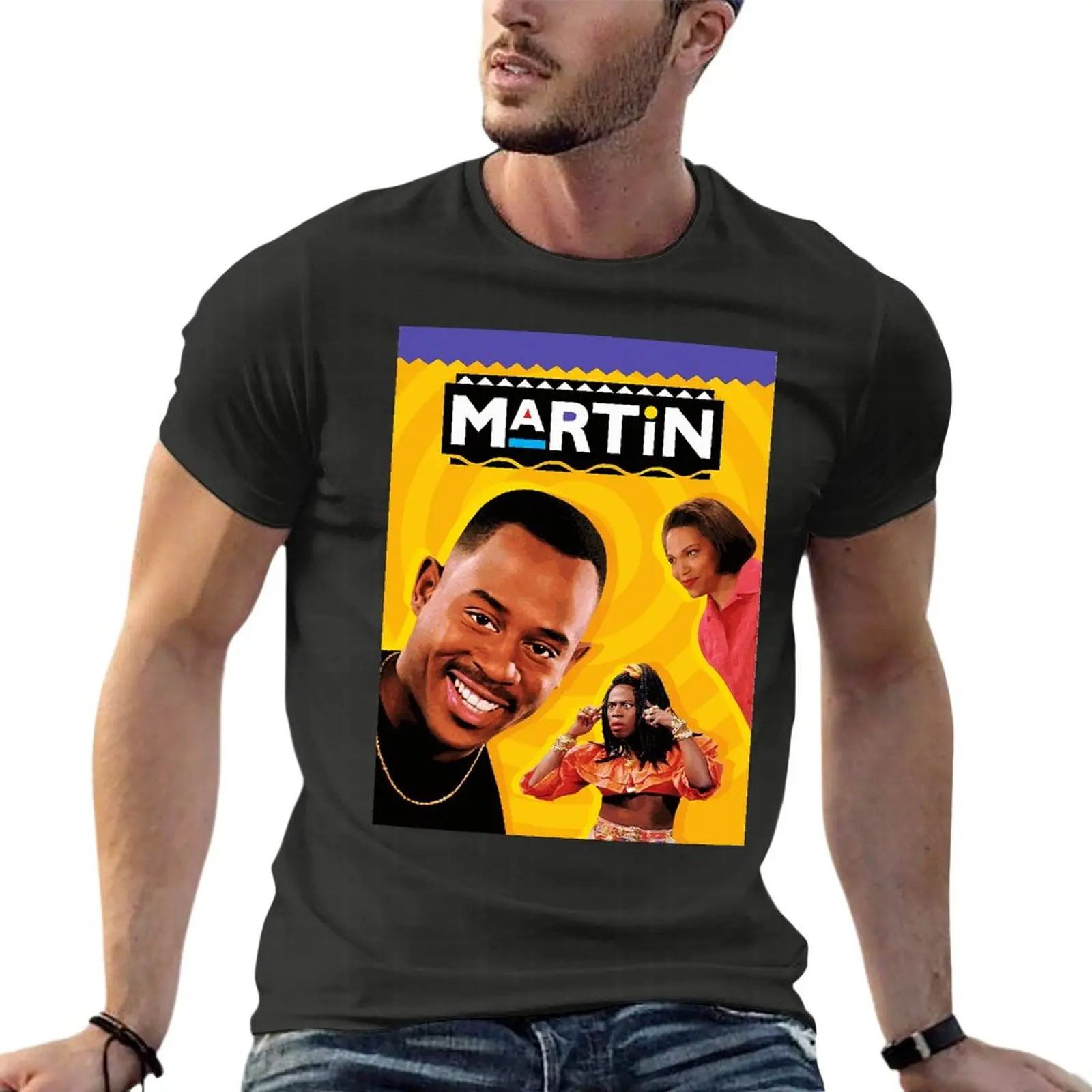 The Martin Lawrence Show Gina Shanaynay Martin 68 Oversize T-Shirt For Men Clothes 100% Cotton Streetwear Plus Size Top Tee