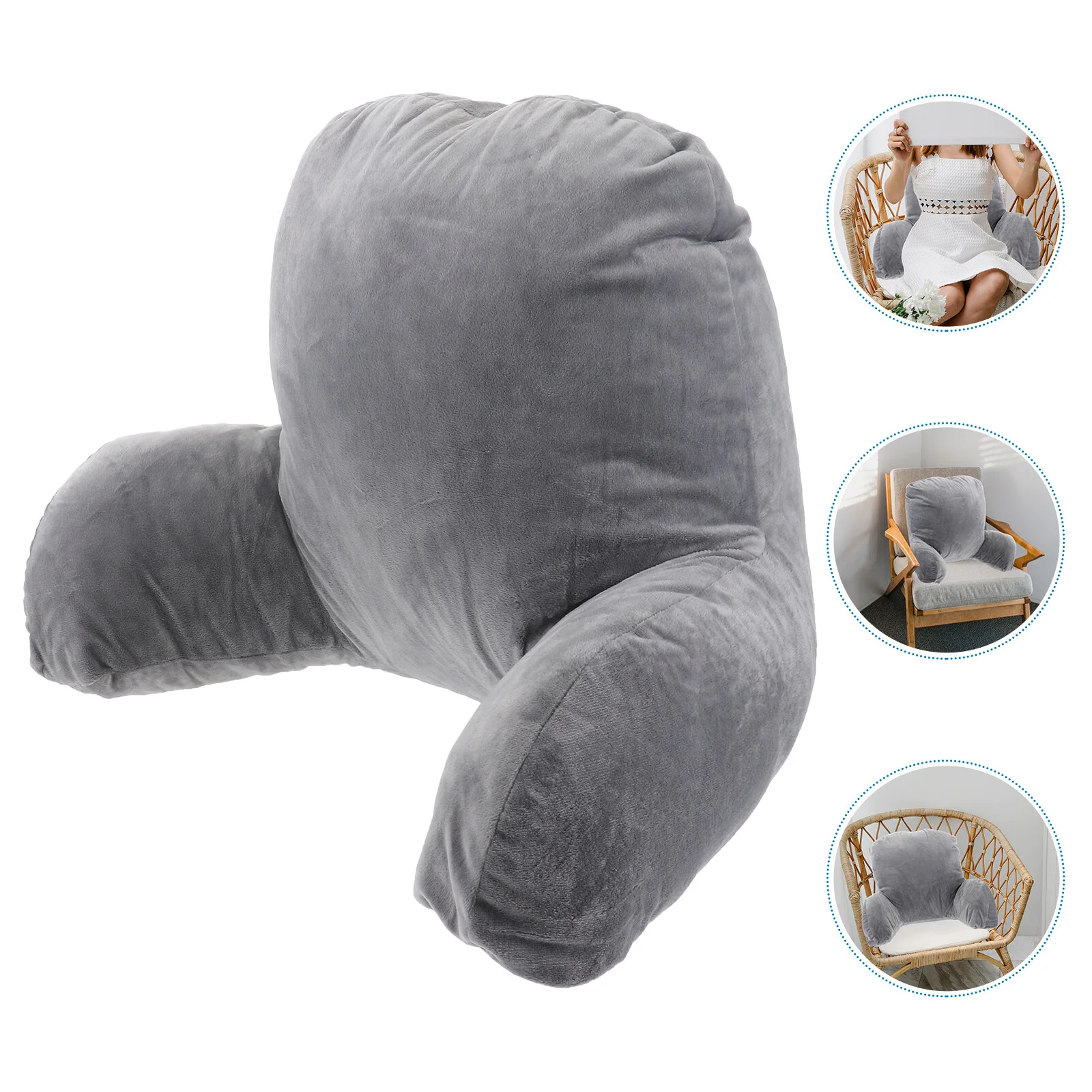 

Plush Throw Pillows For Bed Backrest Pillows with Armsrests Cotton Lounge Cushion Neck Back Support Throw Pillow for Sitting in