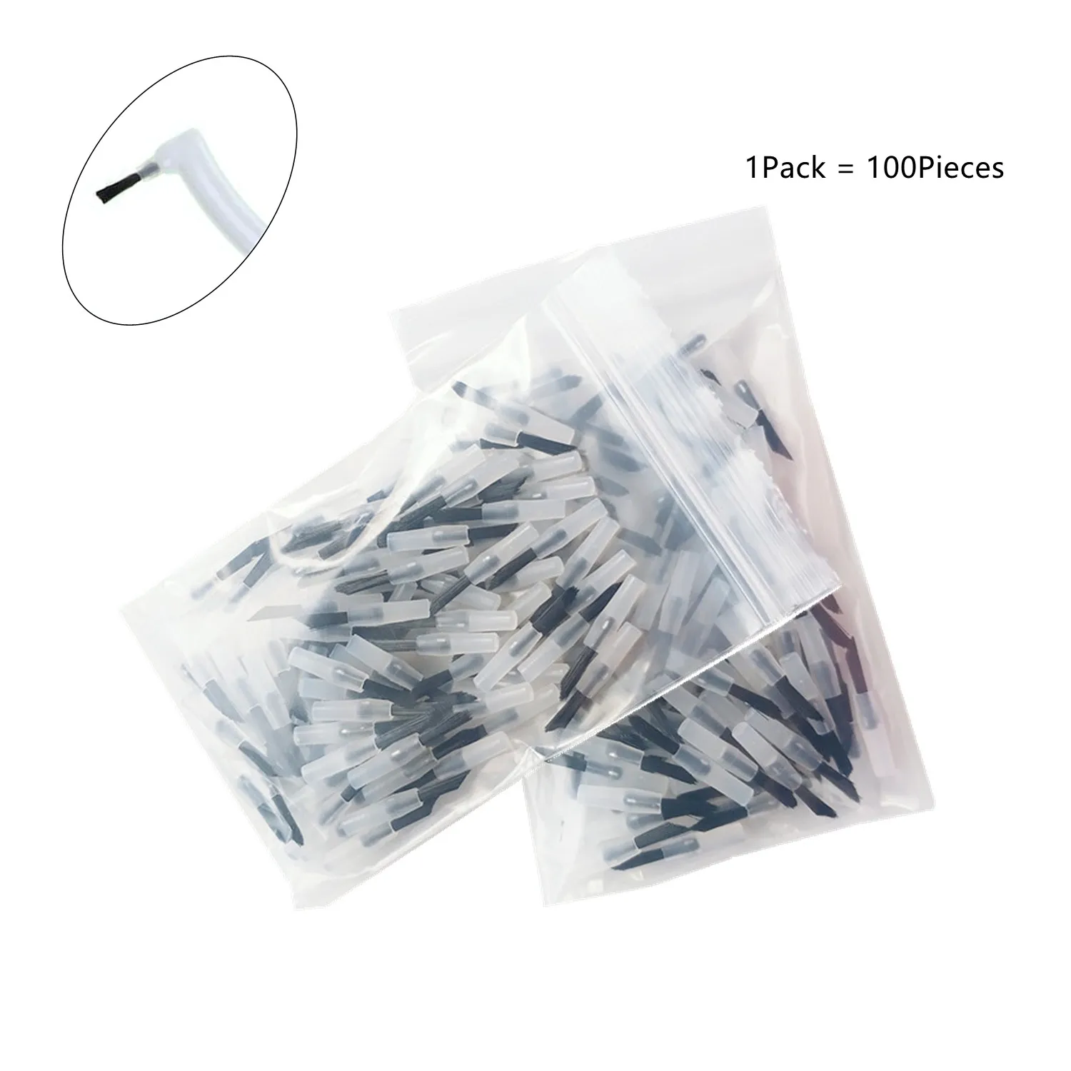

200 Pcs /2Pack Dental Reliable Disposable Composite Brush Tips with 2 Brush Handles