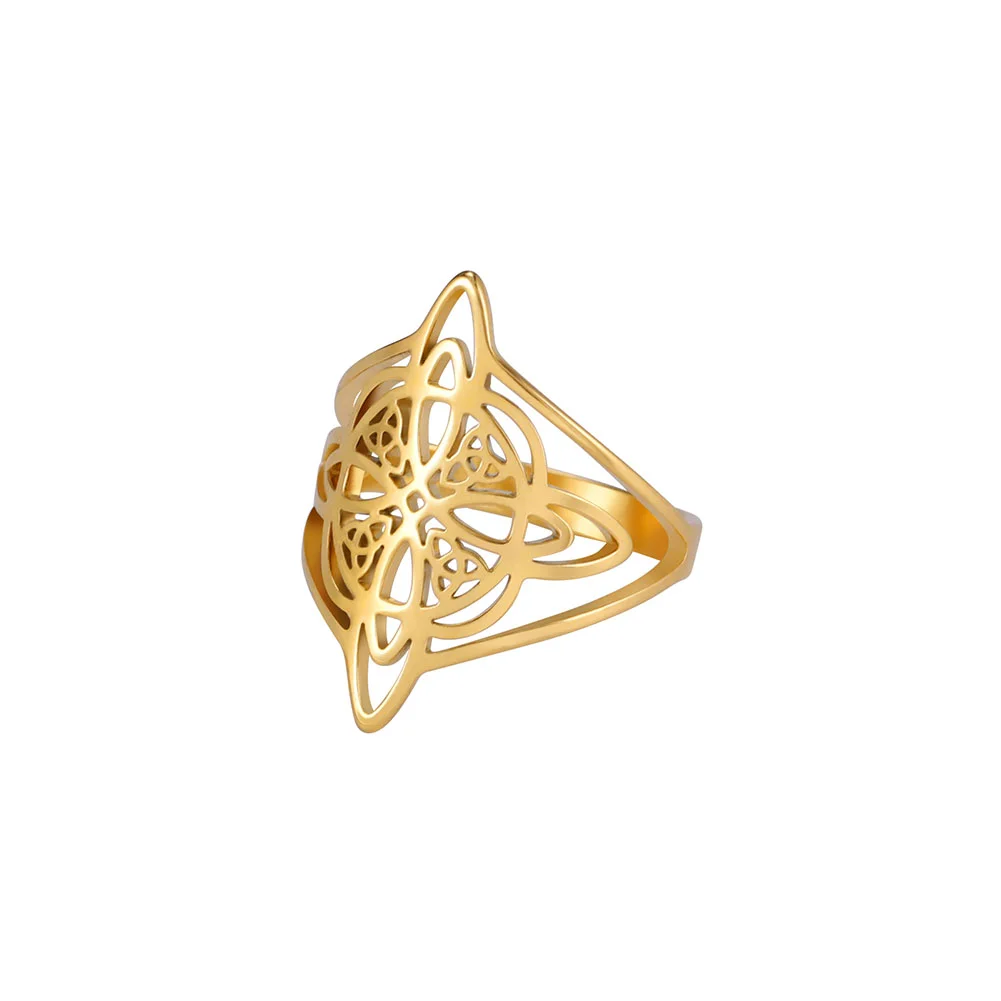 Amaxer Witch Knot из нержавеющей стали открытые регулируемые кольца для женщин и девочек