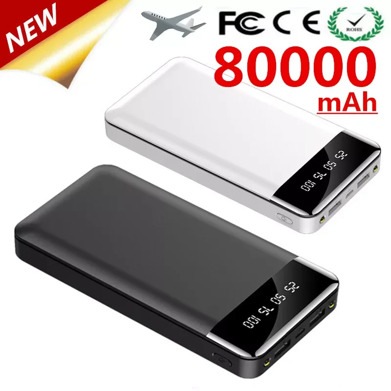 

Power Bank 80000mAh Large Capacity Portable Fast Charging LED Light Digital Display Power Bank Charger for Xiaomi phone