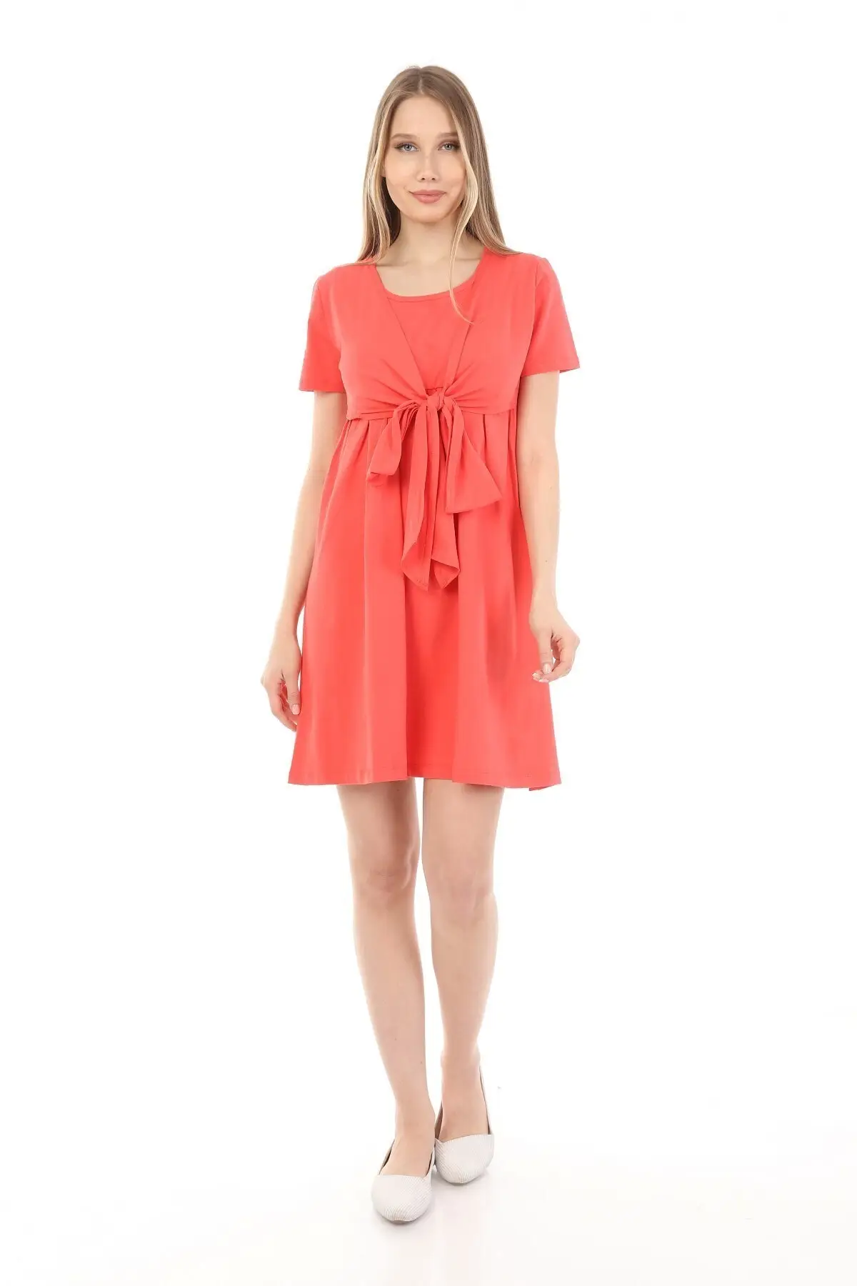 

Maternity Fashion women's Bow Breastfeeding Elegant Dress