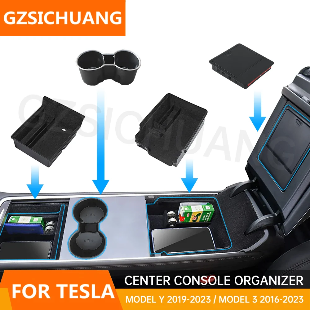 

Контейнер для хранения центральной консоли Tesla Model Y Model 3 2023 2022 2021 4 шт.
