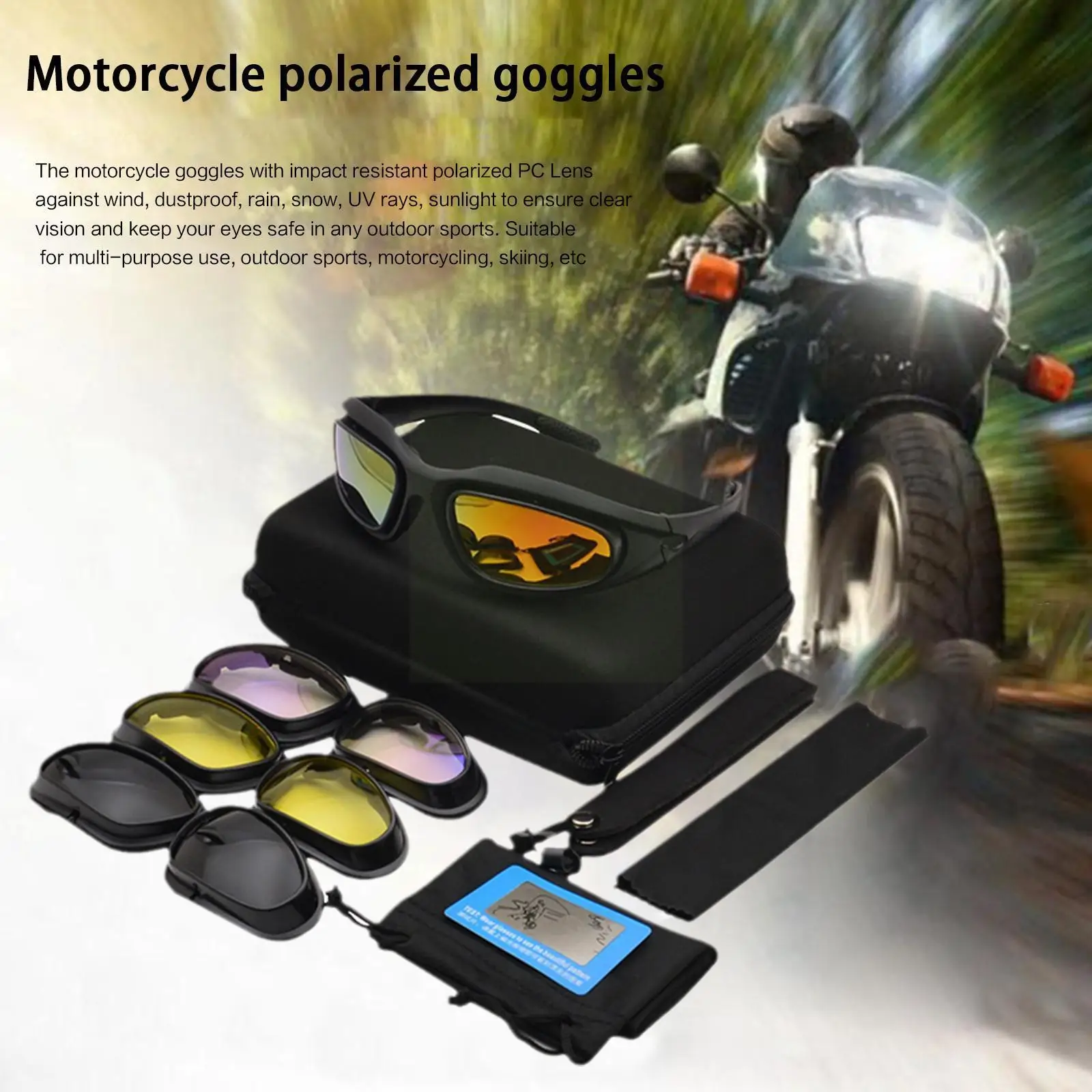 

Motorcycle Glasses Polarized Sunglasses For Eye Windproof Moto Goggles Outdoor Sunglasses Goggles Uv Protective E7q6