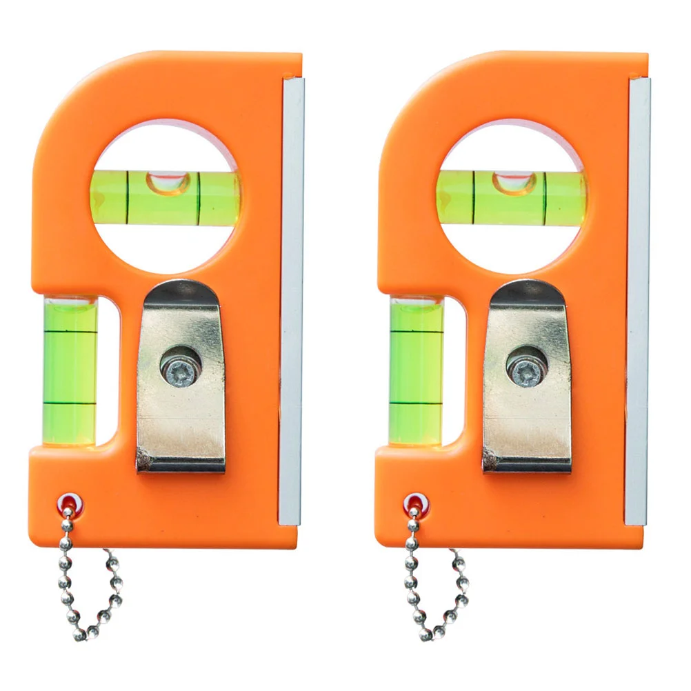 

2 Pcs Spirit Level Keychain Tool Gauge Finder Position Ruler Frame Hanger Home Aluminum Alloy Photo