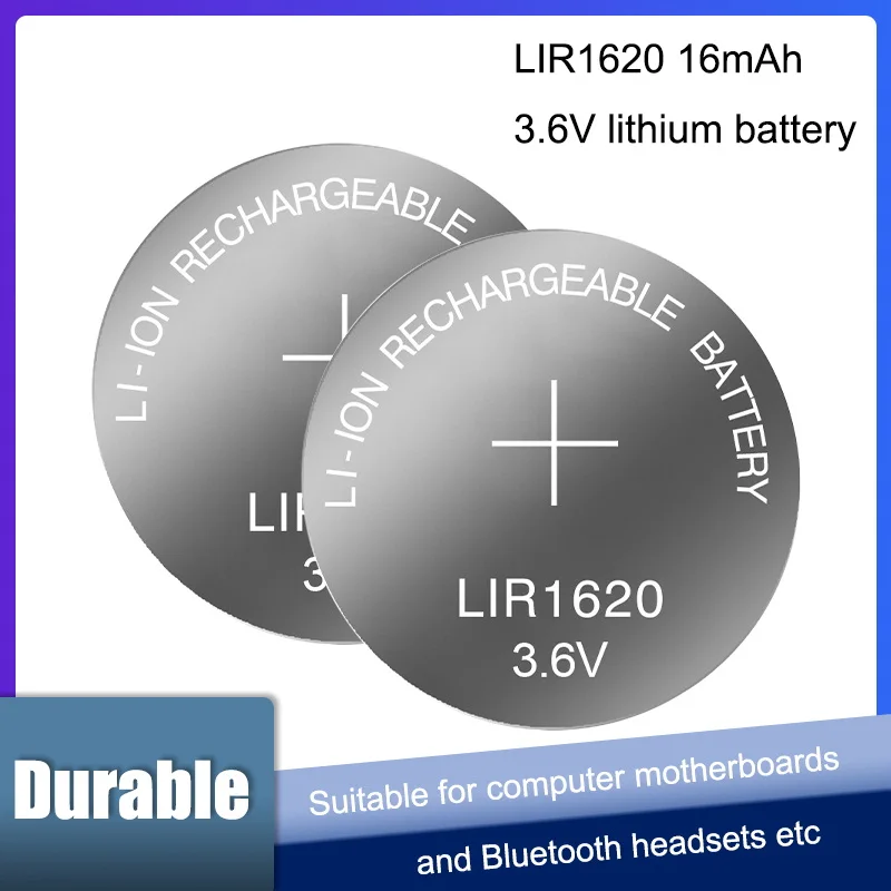 LIR1620 LIR 1620 3,6 V перезаряжаемая литиевая батарея для часов автомобиля пульт дистанционного управления CR1620 BR1620 DL1620
