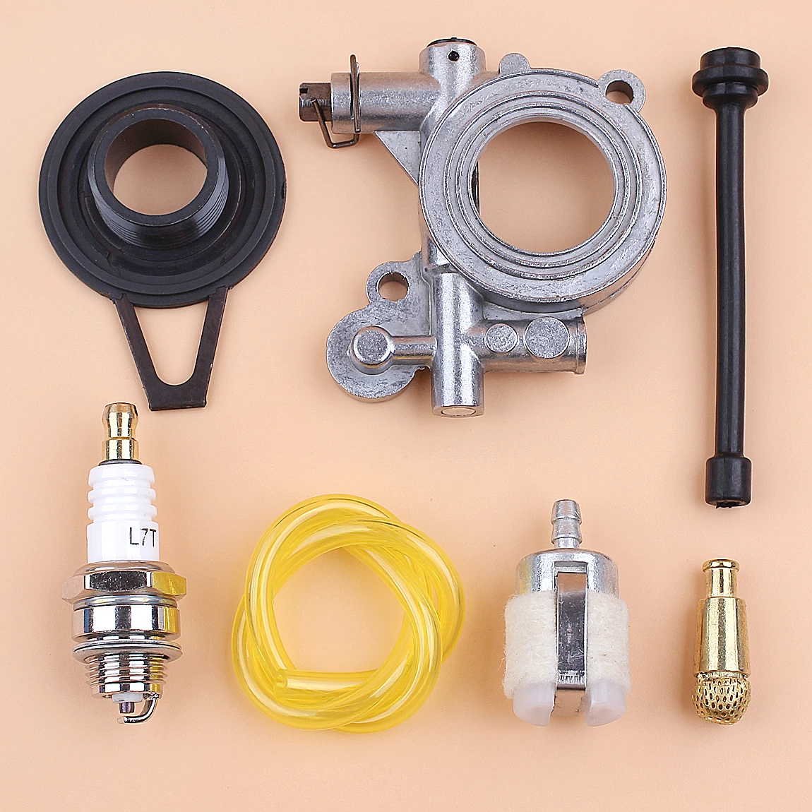 

Oil Pump Worm Gear w/ Fuel Oil Line Hose Filter Kit For Husqvarna 365 362 371 XP 372 372XP Chainsaw 503 52 13-01 / 503 75 61-02