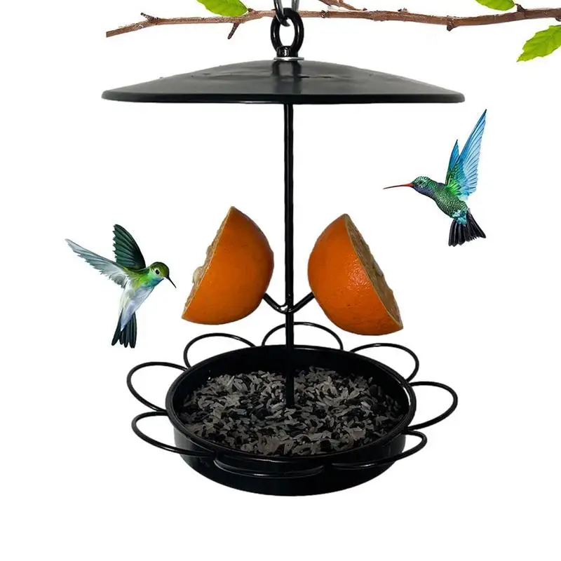 

Уличная кормушка для птиц, металлический поднос с крючком для кормления птиц, с дождевой крышей, подарок для любителей птиц, сада, двора, подвесной домик