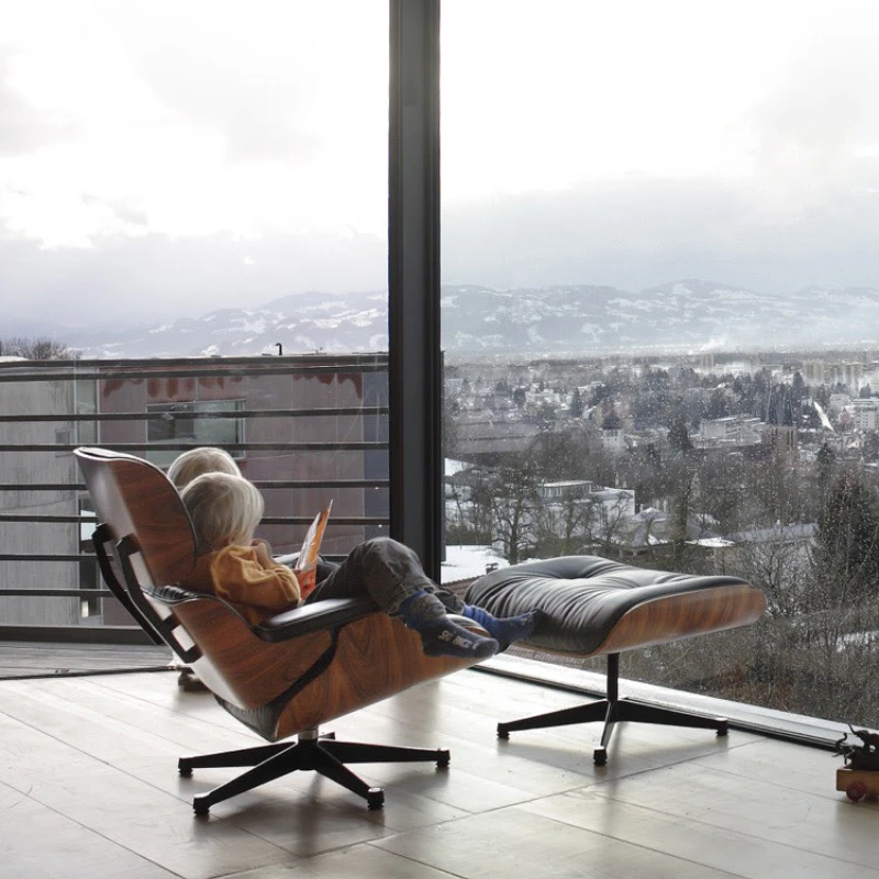 

Eames Swivel Recliner Eames Nordic Single Sofa Living Room Balcony Leisure Chair Lazy Household