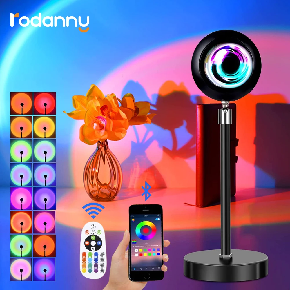 Радужная атмосфера заката roдэнни светодиодный светильник для дома спальни бара