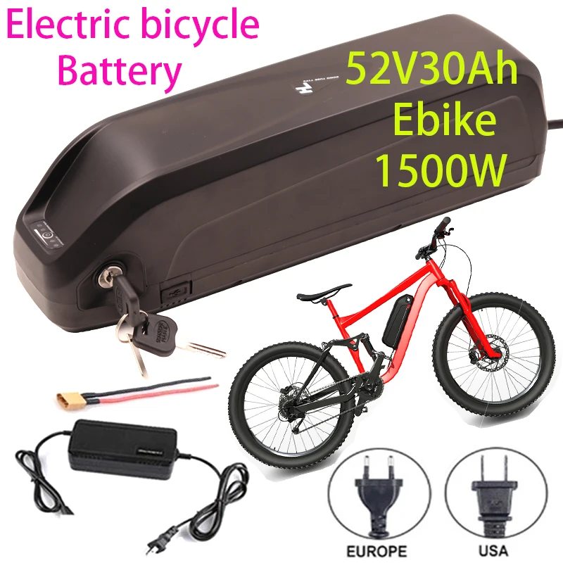 

With Charger Electric EBike Battery Hailong 18650 Cells Pack BBS03 52V 17Ah 48V 36V 60V 20Ah Powerful Bicycle Lithium Battery