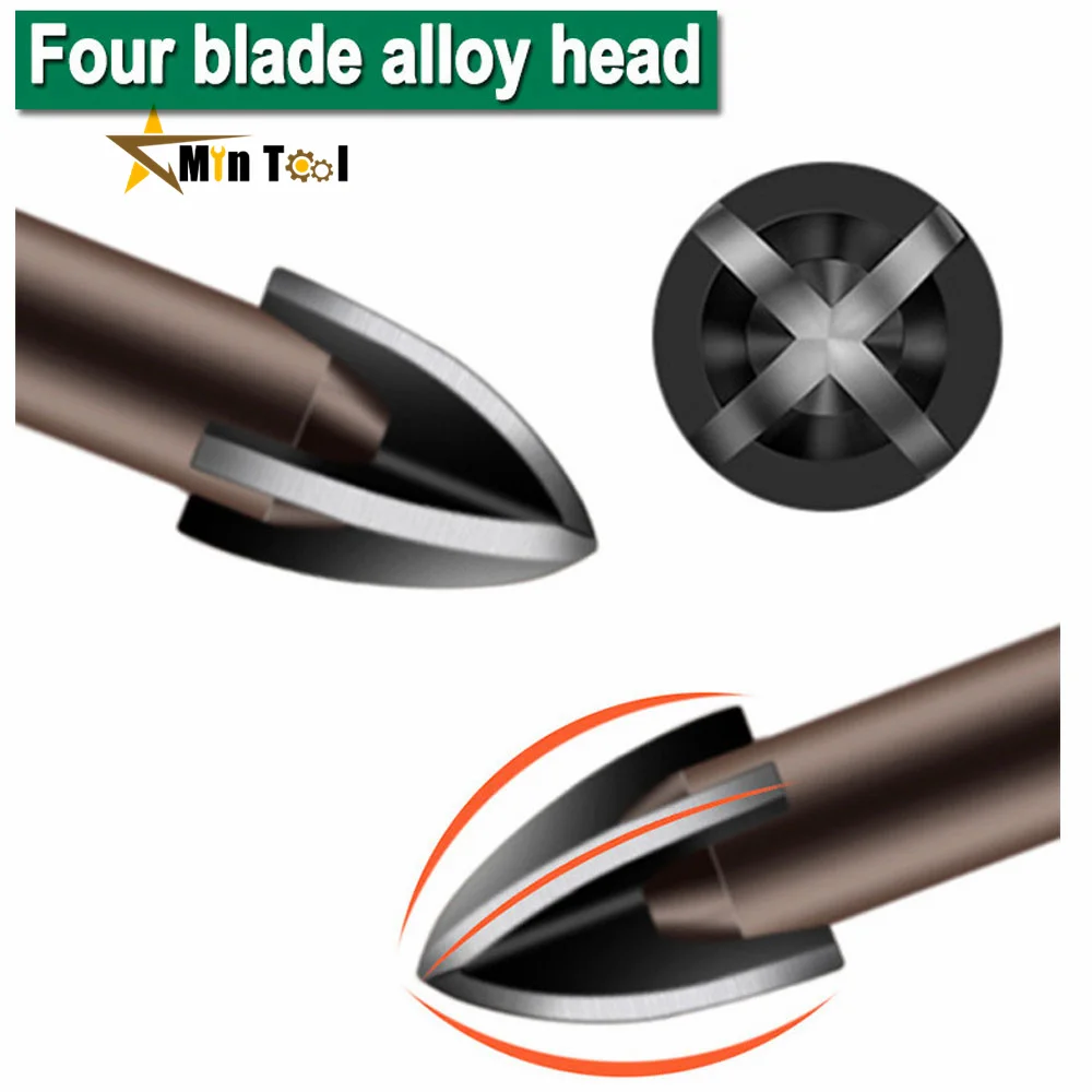 Набор сверл из карбида и стекла комплект 7 твердосплавных насадок с 4 режущими