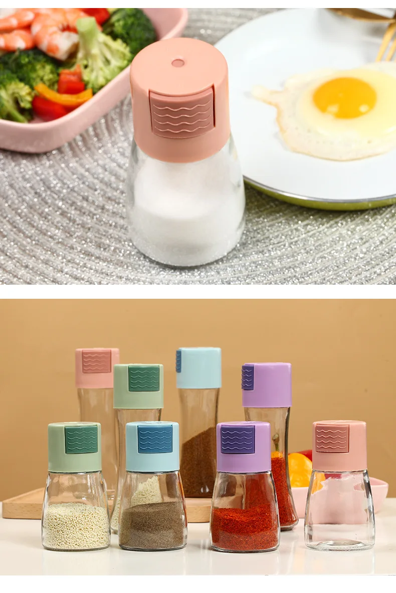 

0.5g Metering Salt Shaker Push Type Salt Dispenser Salt Tank Sugar Bottle Spice Pepper Salt Shaker Jar Can Seasoning Bottl Tools