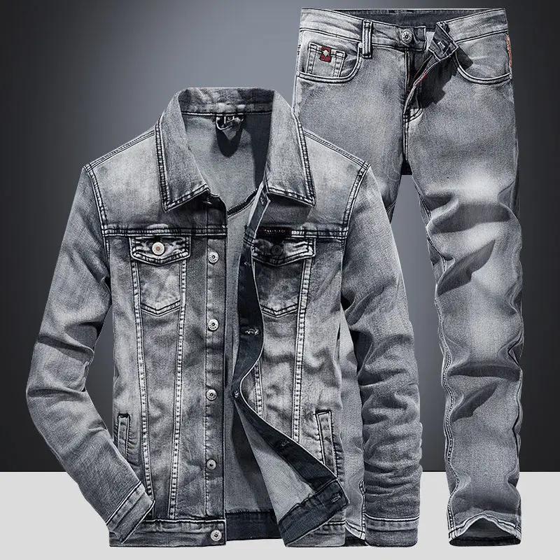 Spring and Autumn New Men's Denim Suit Youth Casual Loose Large Size Versatile Student Trend Outerwear Cool Jacket Suit