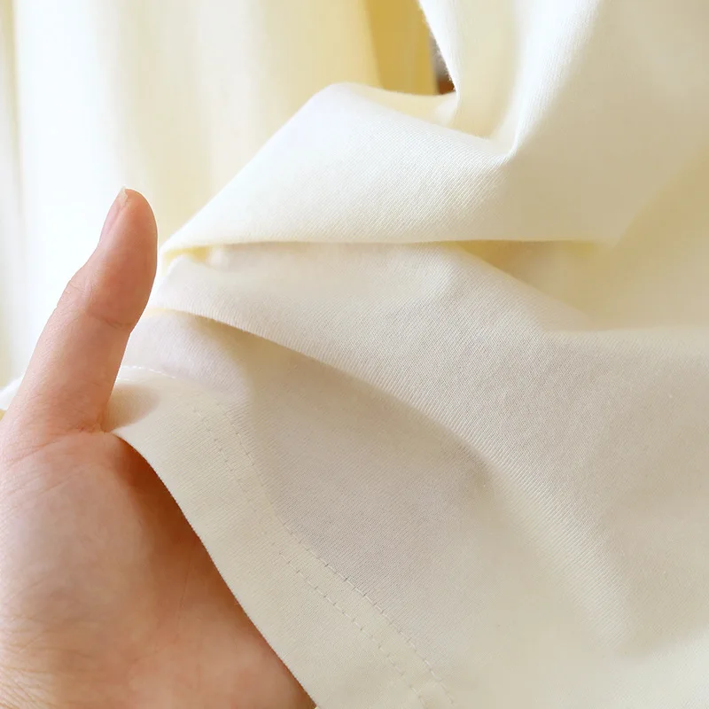 2023 New Spring/Summer Pajama Set Women's 100% Cotton Knitted Solid Color Large Size Long Sleeve Pants Two Piece Home Suit