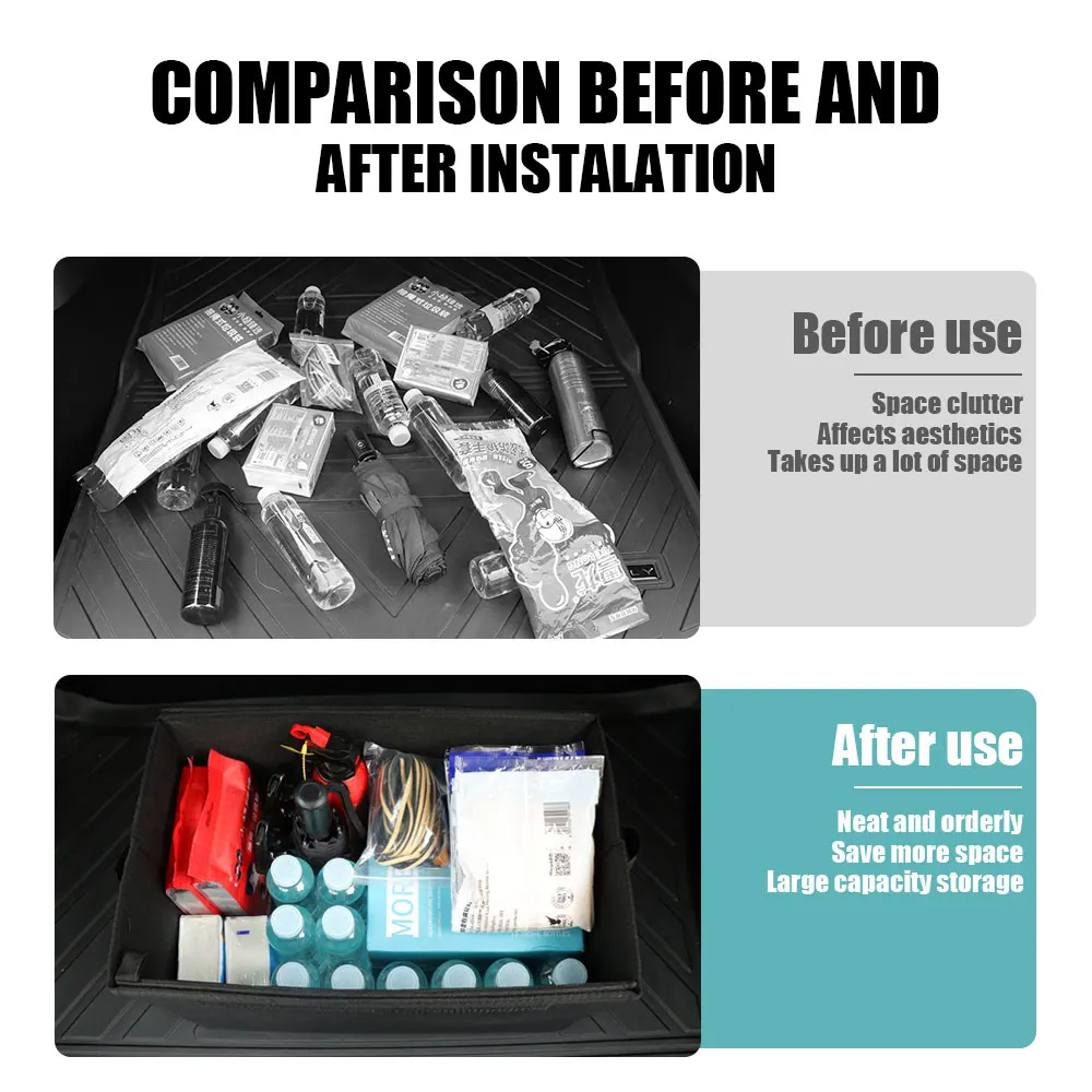 Автомобильный кожаный ящик для хранения багажника органайзер уборки сумка