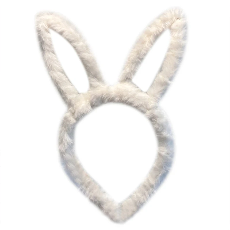 

Cartoon Rabbit Ears Headbands Soft Plush Bunny Ears Hairband Cute Easter Headwear Cosplay Halloween Party Costume