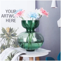 vase nordic glass cyan home decor modern flower pots home decoration accessories for living room