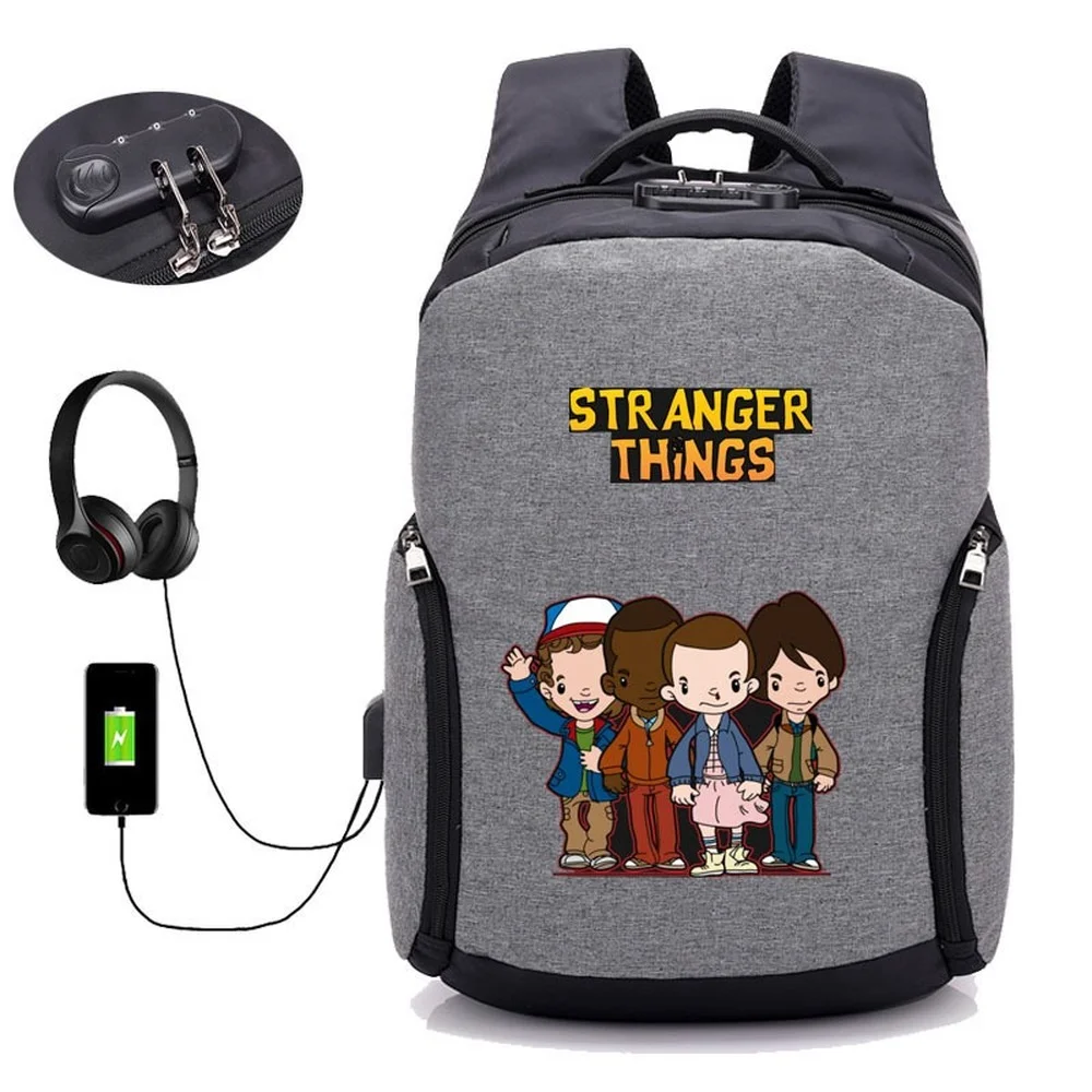 

Stranger Things Backpack Breathable Leisure Anti-theft Canvas Schoolbag Teenager Unisex Large Capacity Outdoor Travel Laptop Bag
