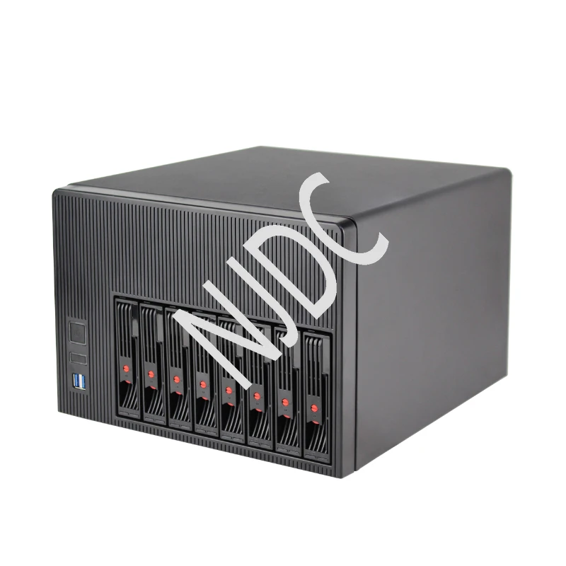 

2022 Новое офисное домашнее хранилище, горячая замена, шасси, 8 катушек, Φ сервер, 1U Psu, USB3.0, поддержка материнской платы Matx, черный