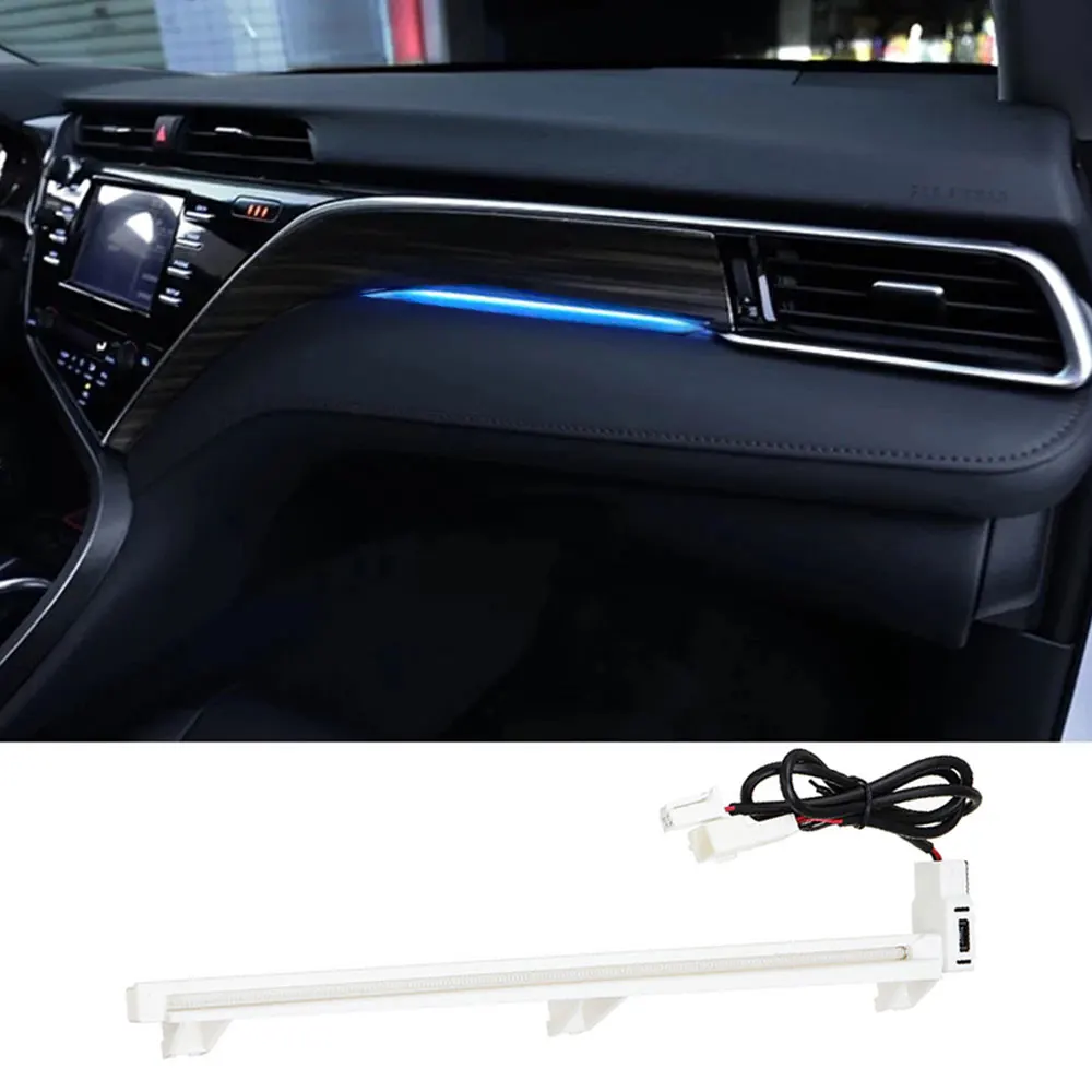

Car Interior Decorative Light Console Strip Atmosphere Light Blue Dashboard Console Ambient LED Lights for Toyota Camry 2018