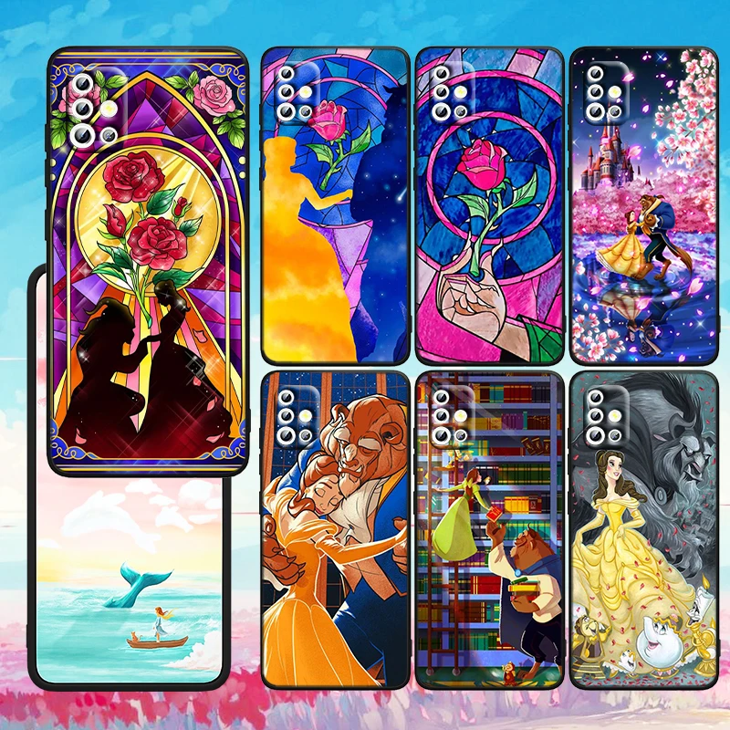 

Disney Beauty and the Beast Black Phone Case For Samsung A73 A72 A71 A53 A52 A51 A42 A33 A32 A23 A22 A21S A13 A04 A03 5G Cover