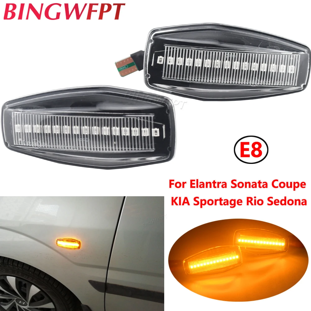 

2 шт., динамические светодиодные боковые габаритные огни для Hyundai I10