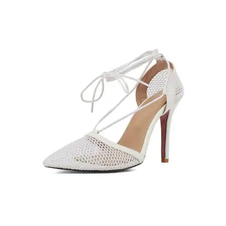 

Big Size Pointed mesh lace high heels sandals women shoes woman summer ladies