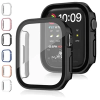 waterproof screen protector bumper case for apple watch cover 40mm 44mm 41mm 45mm tempered glass film for iwatch series76se54