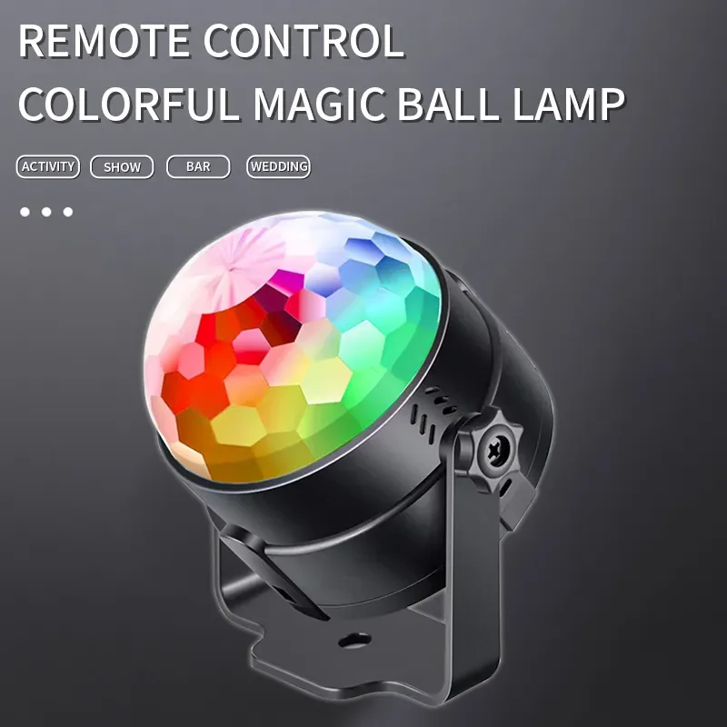 

Sound Activated Rotating Disco Ball Party Lights Strobe Light 3W RGB LED Stage Lights For Christmas Home KTV Xmas Wedding Show