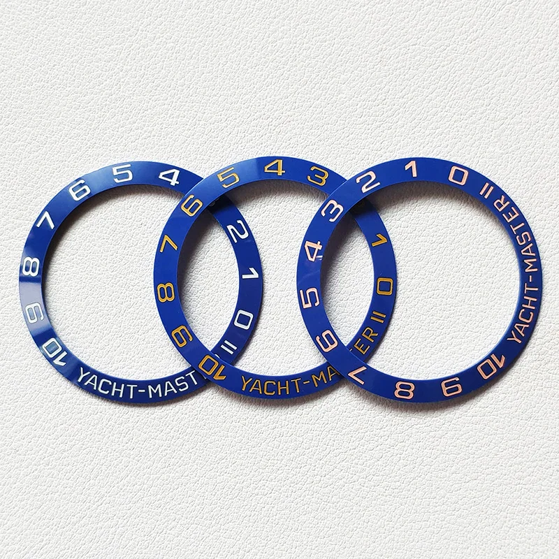 38mm Ceramic Bezel Tool Insert Watch Ring Fit For 40mm Yacht Style Men Watch Case Replace Accessories Parts With Stickers R Logo