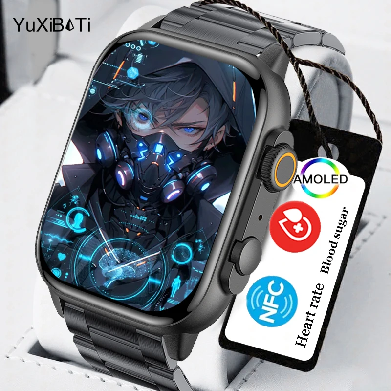 

2023 HK95 Ultra Smart Watch Men Custom Dial 2.0 Inch High Refresh Rtae AMOLED Screen NFC Bluetooth Call Smartwatche' For Apple