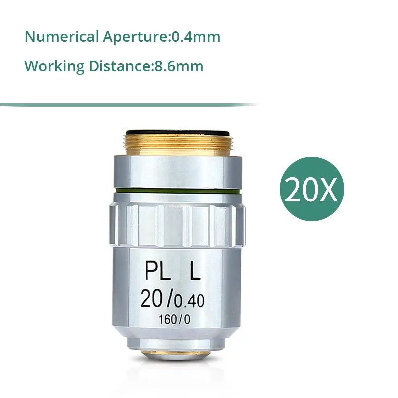 

План металлургического микроскопа Ахроматический объектив 5X 20X 40X 50X 80X 100X Длительное рабочее расстояние