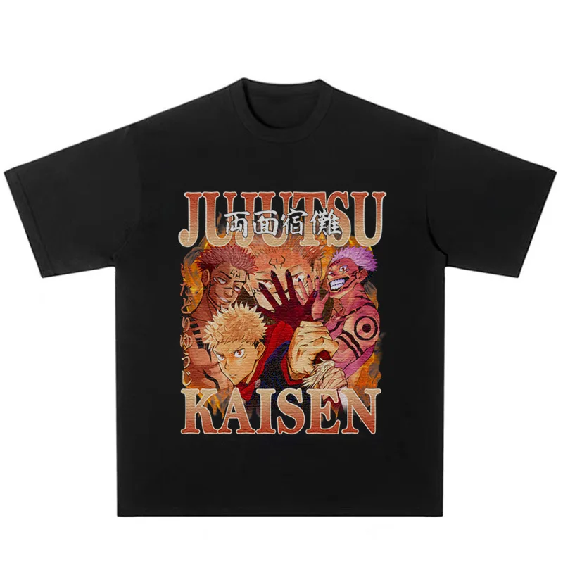 

Japanese Animation T Shirt Casual Tops Anime Jujutsu Kaisen Sports T-shirt Street Harajuku Fashion Tees Summer Wear Men Outfits