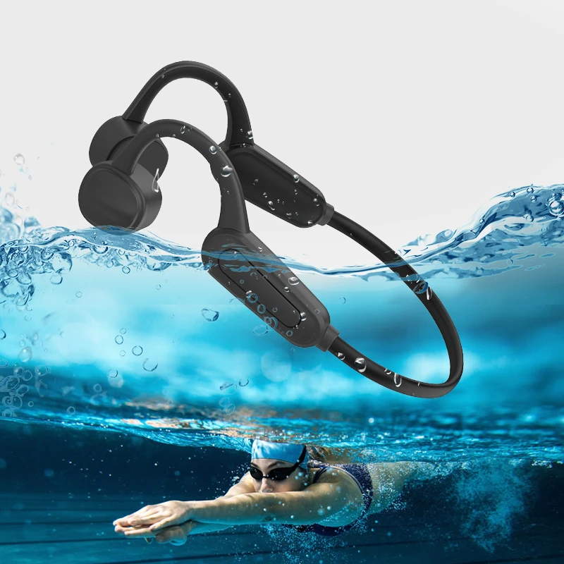 

True Bone Conduction Headphones Swimming IPX8 Waterproof Bluetooth Wireless Headsets 16GB MP3 Audio Music Player Sport Earphone