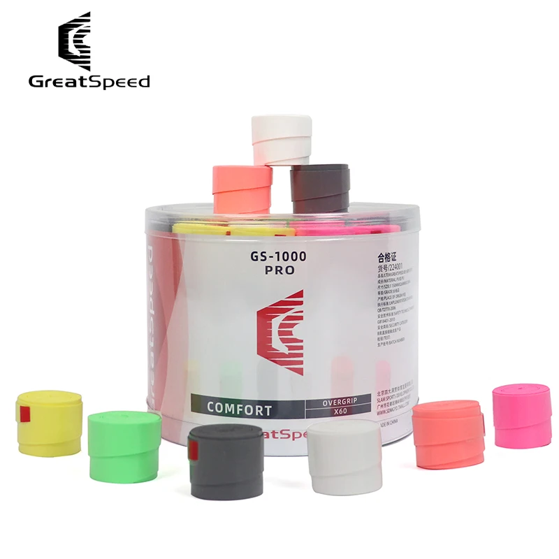 

60pcs/lot GreatSpeed Tennis Overgrip Sticky Sweat Absorbed Grip Tape Badminton Padel Squash Racket Sweatband PU Tenis Grip 60pcs