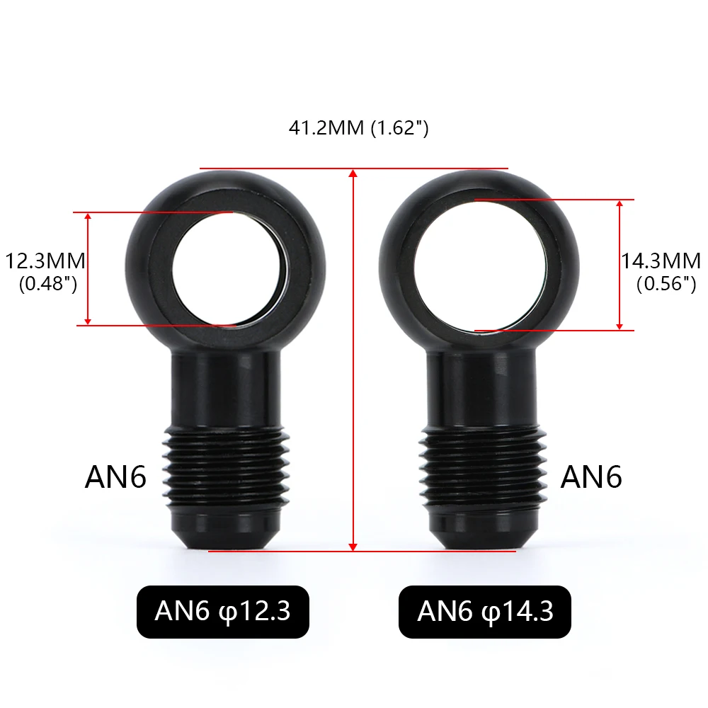 Алюминиевый переходной болт банджо AN6 AN-6 -6 и до 12 5 мм тормозной фитинг черный