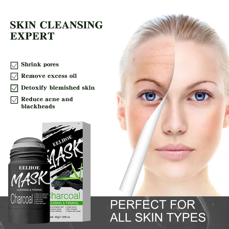 

EELHOE Green Tea Cleansing Mask Stick Vitamin C Charcoal Mask Face Purifying Clay Stick Mask Oil Control Face Skin Care QBMY