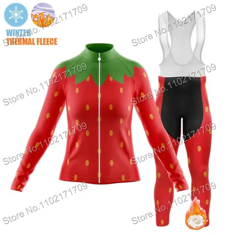 2023, Женский Забавный Комплект Джерси для велоспорта с клубничным рисунком, красная велосипедная одежда для сезонов, рубашка для шоссейного велосипеда, костюм для горного велосипеда, Maillot Ciclismo