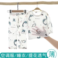 childrens pajamas set pajamas pajamas boys and girls baby summer clothes childrens long sleeved two piece home clothes air con