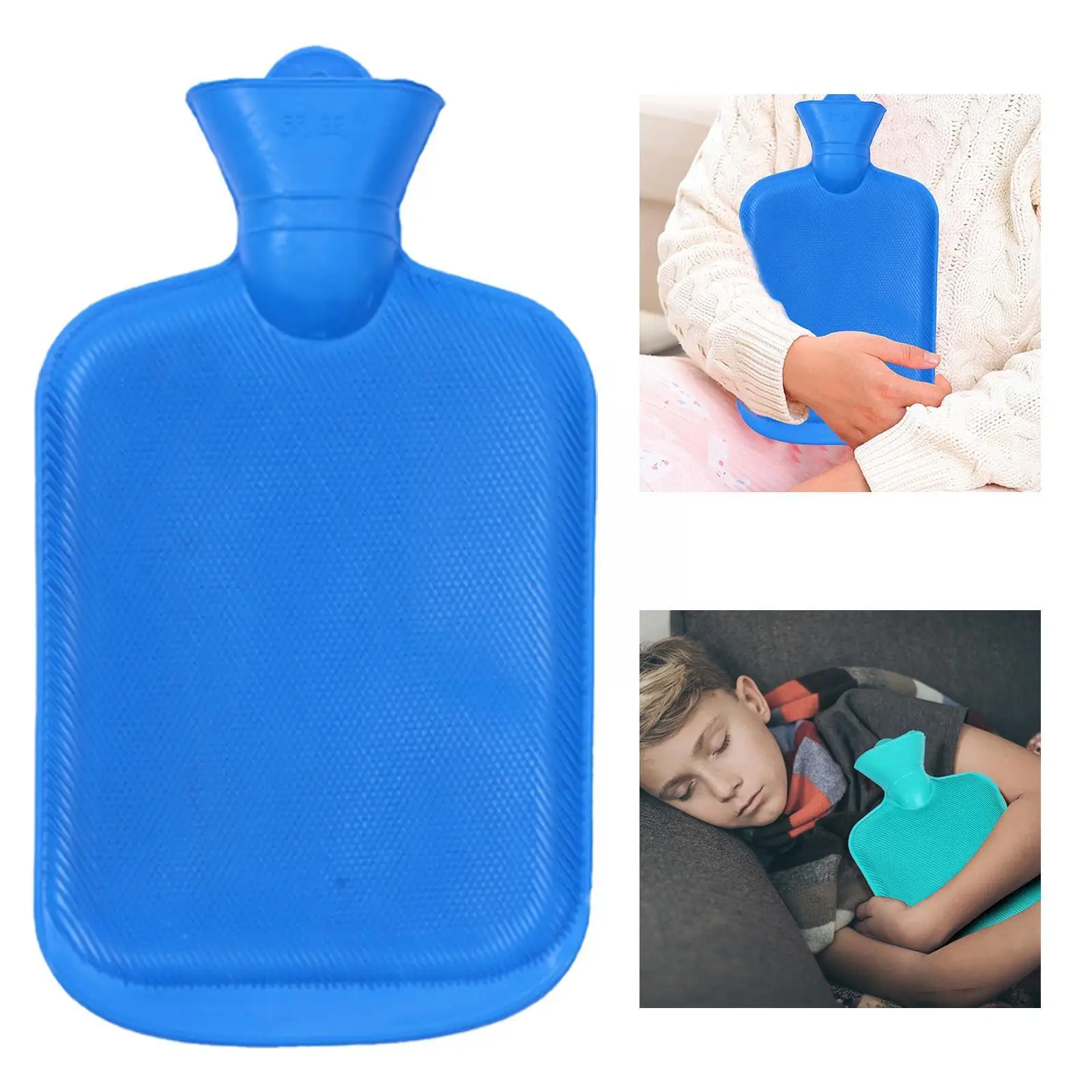 

1.75/2L Portable Rubber Hot Water Bottle Winter Warm Thicken Water Injection Feet Hand Hot Water Water Bottles Pocket Bag W K5A2