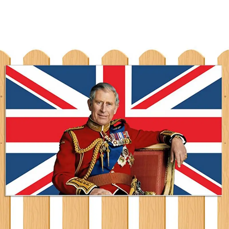 

Charles III Union Jack Flag Large Flag Long Live The King Souvenir Flag Prince Queen Elizabeth Flags For Celebrate Parties