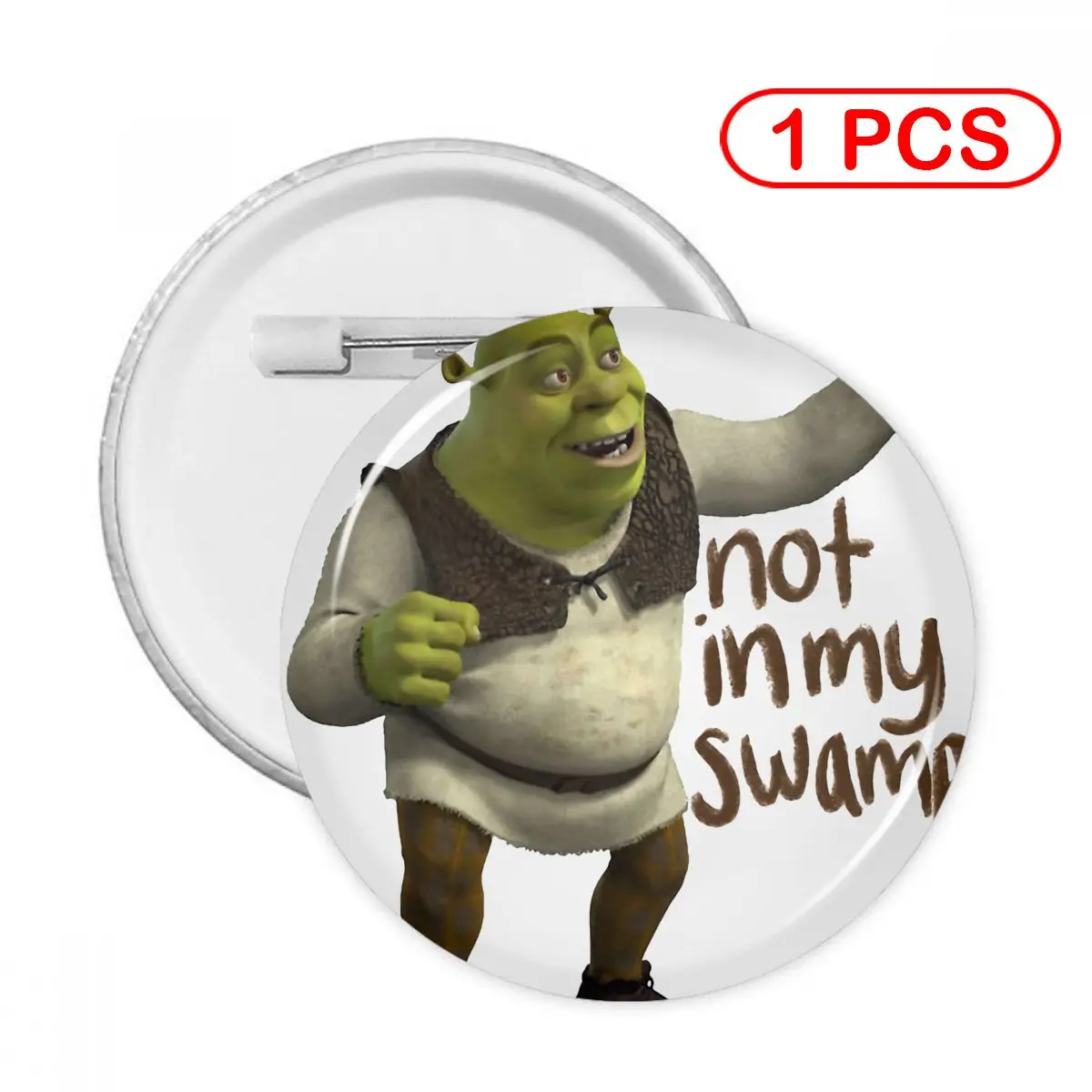 

Shrek Not In My Swamp4 Pins Creative Brooch Jewelry Decor Metal Pin Badge Girl Child Broche Button Clothes Gift
