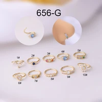 20g nose ring piercing septum for women colored zircon nose cuff helix daith piercing nariz conch goth wholesale body jewelry