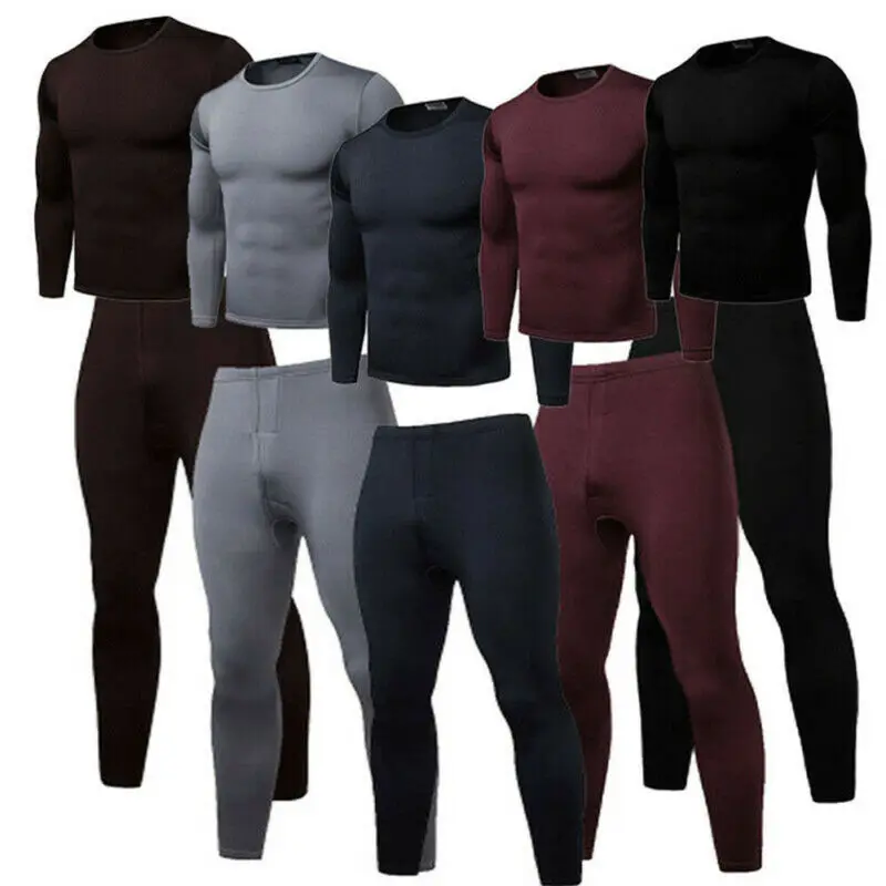 

Ultra-soft Warm 2020 Top Sets Fleece Underwear Pajama Men Winter Lined Thermal Bottom Set