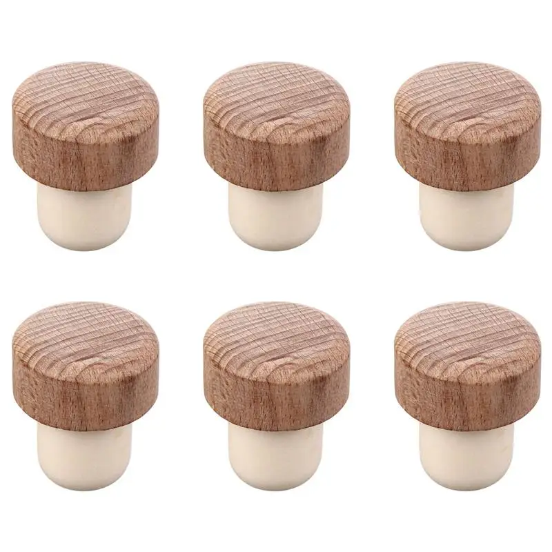 

6Pcs Wooden Wine Bottle Plugs Sealing Plugs Stopper Wine Bottle Stoppers