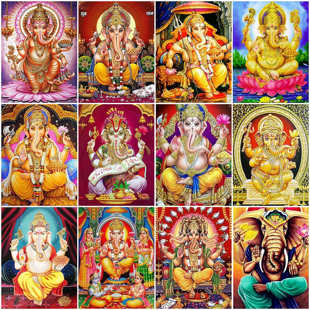 5D алмазная живопись голова слона Бог Ганеша полноразмерная Алмазная вышивка